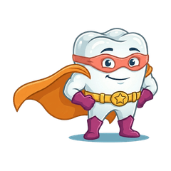 Captain Molar - a superhero tooth character