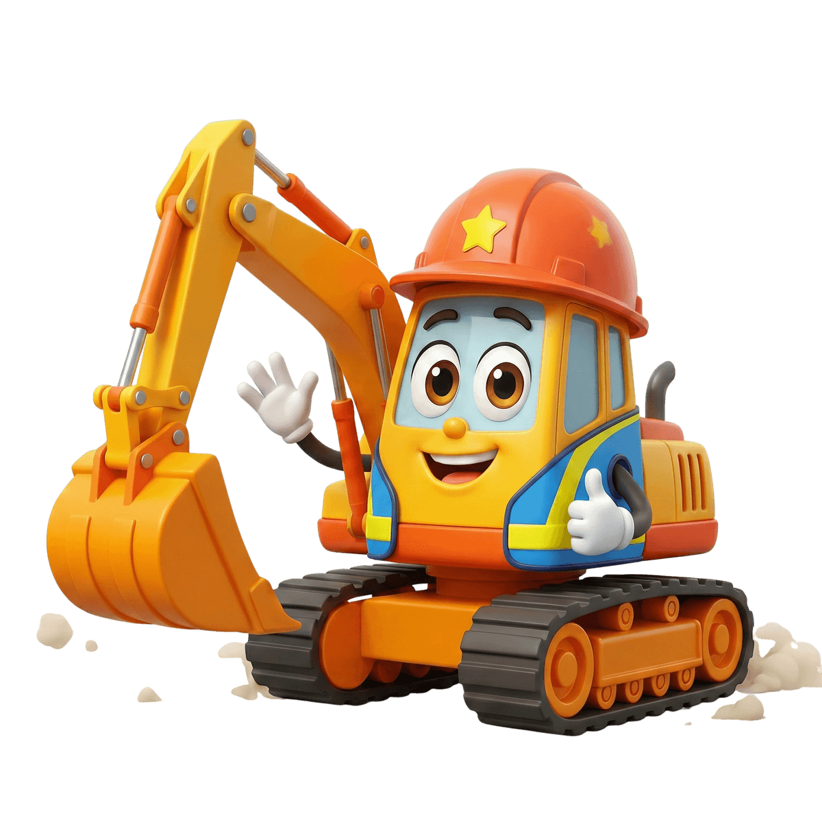 Riley Roller the friendly excavator character